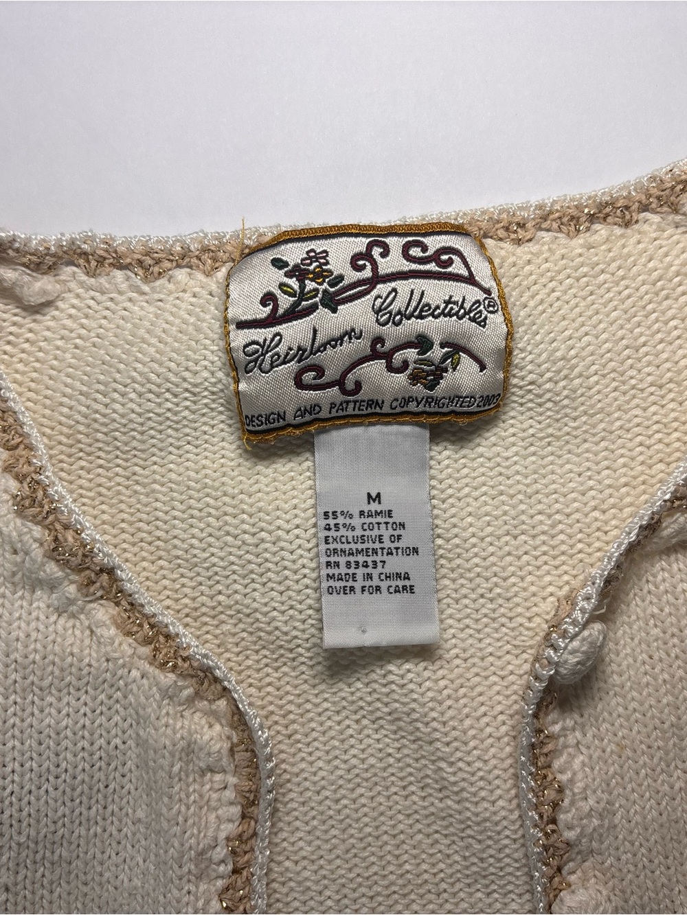 Heirloom Collectibles Christmas Cardigan M Embroidered Ornaments Y2K - Picture 3 of 10